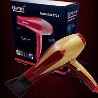 Професійний фен для волосся Gemei GM 1703 1400Вт з насадкою концентратором і холодним повітрям