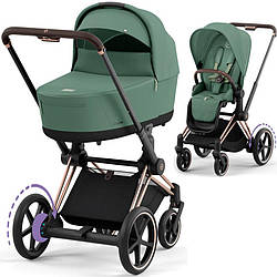 Коляска Cybex e-Priam 2 в 1 Leaf Green шасі Rosegold