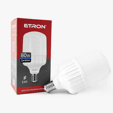 Лампа світлодіодна високопотужна ETRON 80W T140 6500K 220V E40 холодне світло, фото 1