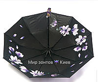 Зонт женский складной полу автомат с цветами под куполом Susino 127