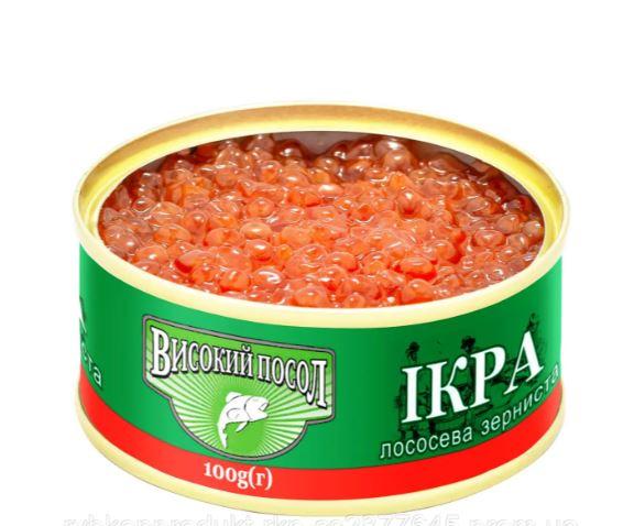 Ікра лоса натуральна ТМ "Рибкопродукт" Сахалін 100 г залізна банка