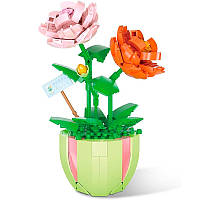 3D конструктор набір будівельних блоків YZ 2080 квітковий конструктор Троянда 330 деталей, фото 2