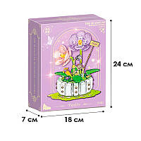 3D конструктор набір будівельних блоків YZ 2140 квітковий конструктор Фіалки 468 деталей, фото 6