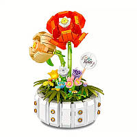 3D конструктор-набір будівельних блоків YZ 2141 квітковий конструктор Троянди 482 деталі, фото 2