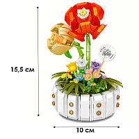 3D конструктор-набір будівельних блоків YZ 2141 квітковий конструктор Троянди 482 деталі, фото 3
