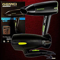 Профессиональный компактный складной мини-Фен для сушки и укладки волос Gemei GM-128 1500 Вт