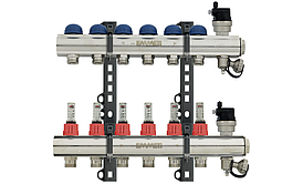 Колектор TopWay 1" 9 під'єднань (комплект, з витратоміром)