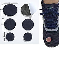 Темно-синие вкладыши для ремонта обуви. Накладки-наклейки для реставрации передней части обуви 3 пары (6шт)