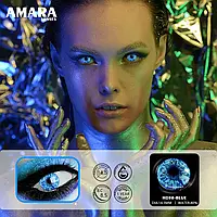 Линзы контактные EYESHARE цветные HD38-Blue + контейнер для Хэллоуин, Halloween Косплей, аниме