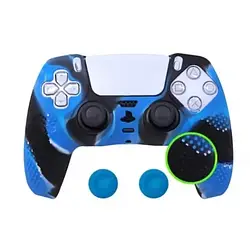 Накладки для геймпада Infinity PlayStation 5 DualSense PS5 Anti-slip Black Blue розмальовка