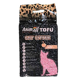 AnimAll TOFU (ТОФУ) СОЄВИЙ наповнювач у туалет для кішок ПЕРСИК,  6л
