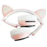 Детские наушники без проводов “Wireless earphone ST77M” Розовые, bluetooth наушники с кошачьими ушками, фото 2
