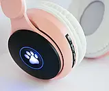 Детские наушники без проводов “Wireless earphone ST77M” Розовые, bluetooth наушники с кошачьими ушками, фото 4