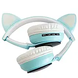 Беспроводные наушники “Кошачьи ушки” CatEar ST77M с подсветкой RGB Bluetooth MP3 плеер Blue, фото 4