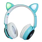 Беспроводные наушники “Кошачьи ушки” CatEar ST77M с подсветкой RGB Bluetooth MP3 плеер Blue