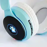 Беспроводные наушники “Кошачьи ушки” CatEar ST77M с подсветкой RGB Bluetooth MP3 плеер Blue, фото 5