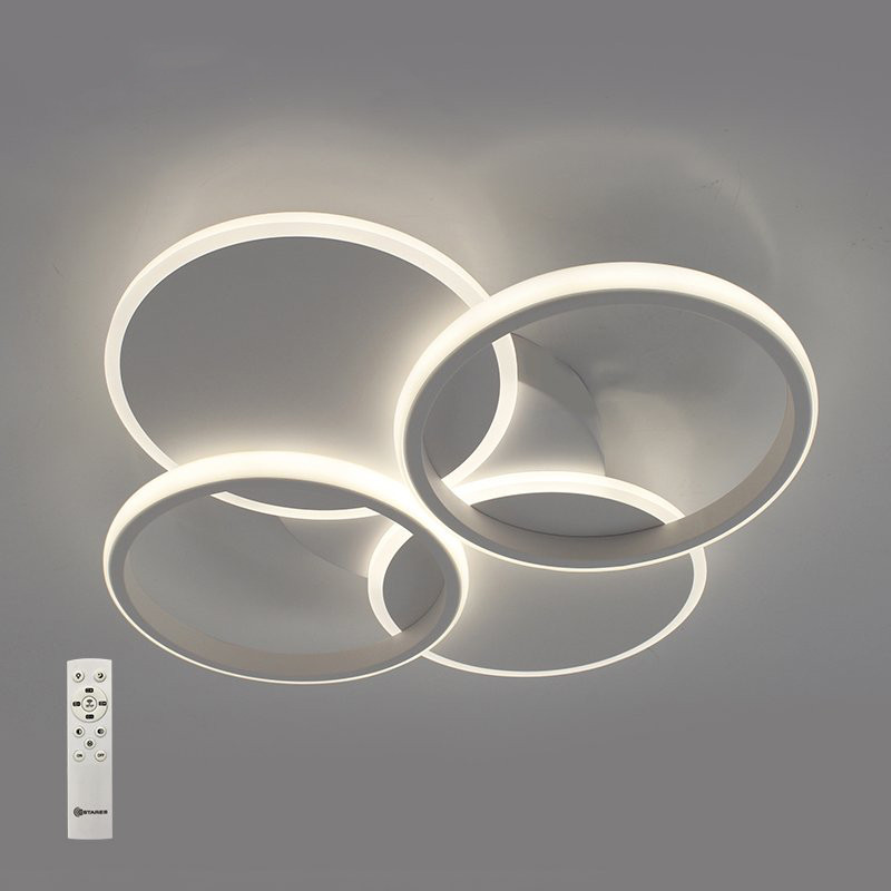 Керована світлодіодна люстра з пультом і застосунком ASAKA 70 W 4R-APP-490x65-WHITE-220-IP20