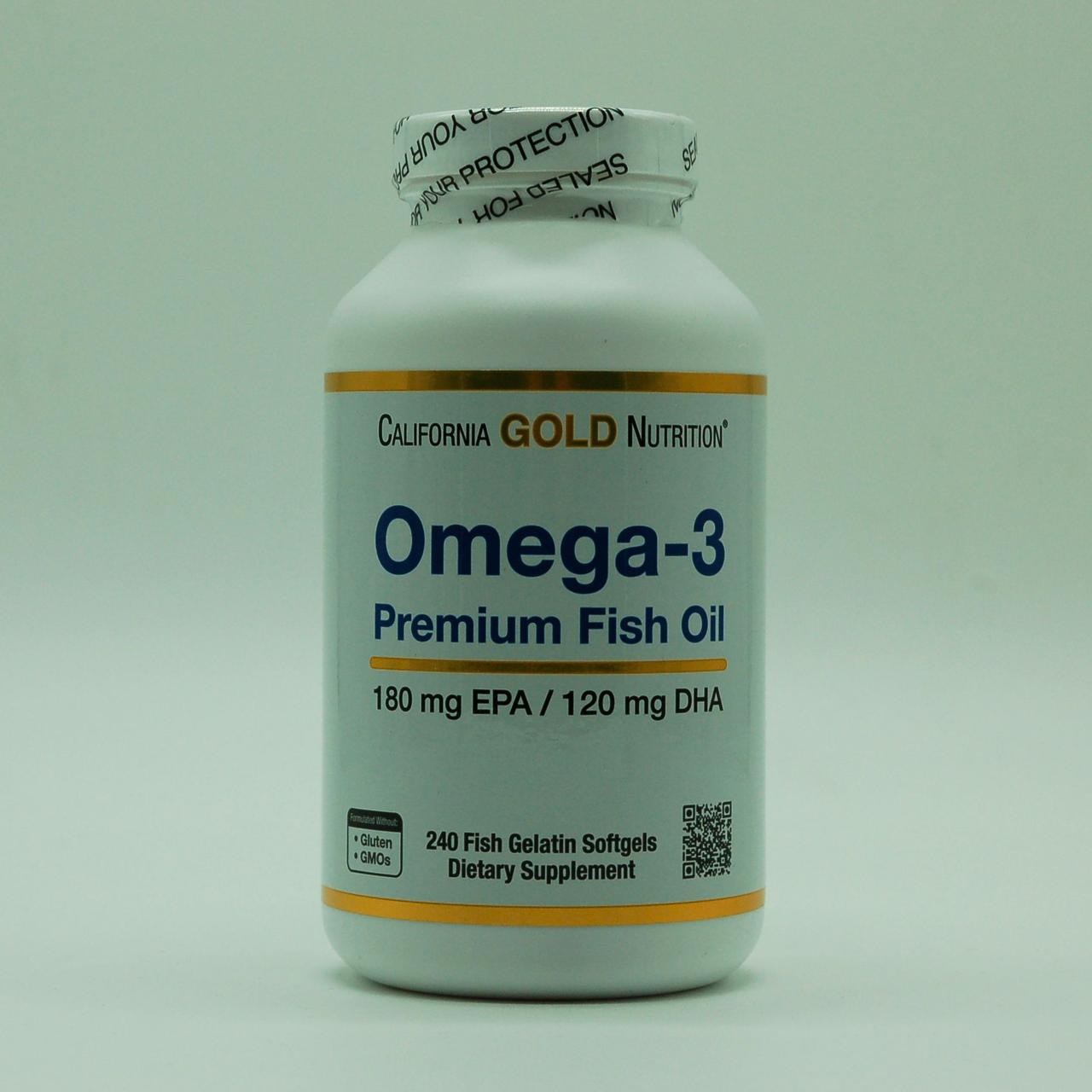 Риб'ячий жир преміум Omega-3 Fish Oil California Gold Nutrition 240 капсул