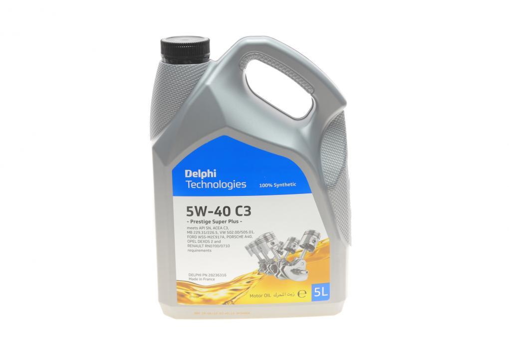 Олива 5W40 Delphi Prestige Super Plus C3 (5L) (Renault RN0700/0710/VW 502.00/505.01/MB 229.31/MB 28236316 UA61, фото 1