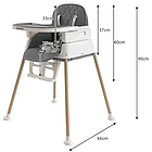 Дитячий стілець для годування з підносом та підніжками 6 в 1 - Kruzzel сірий 22014, фото 4