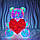Ведмедик Love Bear голографічний 3D з LED підсвічуванням із червоним серцем 30 см, фото 7