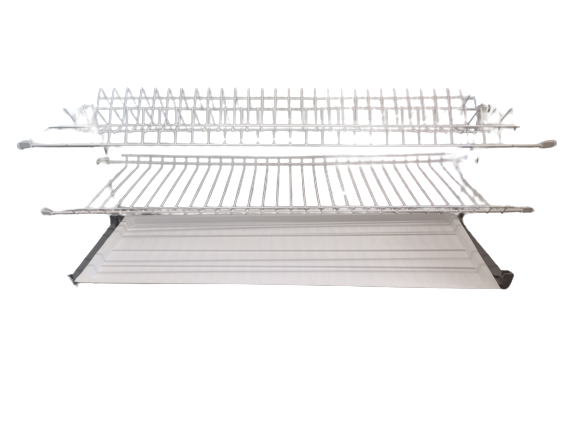 Сушарка для посуду шафа 80 см, дворівнева біла, фото 1