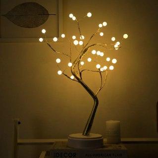 Світильник-нічник Перлинне дерево золотого кольору з LED підсвічуванням 50см