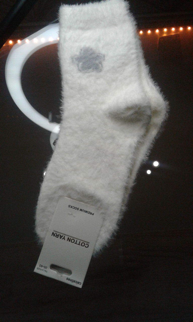 Шкарпетки жіночі утепленіз ангори з білі