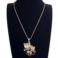 Золотиста підвіска ланцюжок Пара котиків