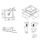 Набір Мийка Lidz 50x50 см PVD чорна нержавійка в комплекті із сушаркою, дозатором і змішувачем, кухонна раковина, фото 5