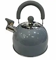 Чайник из нержавеющей стали 2 л со свистком Benson Серый (BN-718)
