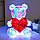 Ведмедик Love Bear голографічний 3D з LED підсвічуванням із червоним серцем 30 см, фото 3