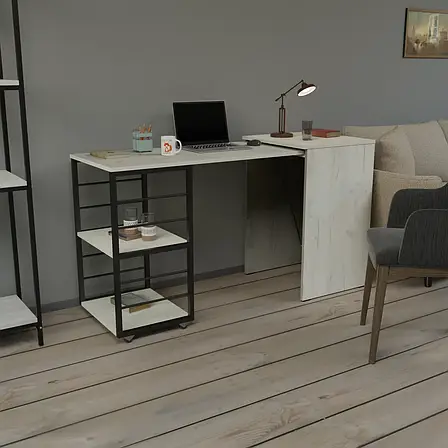 Розсувний стіл тумба Neman  ДОЛІН  Дуб крафт білий, фото 1