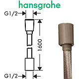 Душовий шланг 160 см бежевий hansgrohe Designflex Planet Edition Sand 28250210, фото 2