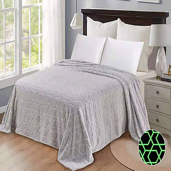 Плед-покривало з мікрофібри День- Ніч зі світлом "Абстракція"