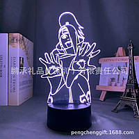 Светильник с 3D эффектом led лампа Дэйдара из аниме Наруто Узумаки Итачи Саске ночник с пультом