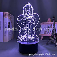 Светильник с 3D эффектом led лампа Саске Учиха из аниме Наруто Узумаки Итачи Саске ночник с пультом