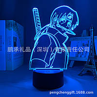 Светильник с 3D эффектом led лампа Итачи Учиха из аниме Наруто Узумаки Итачи Саске ночник с пультом