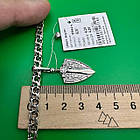 Чоловічий комплект кулон щит та меч із ланцюжком бісмарк срібло 925 проби, фото 6