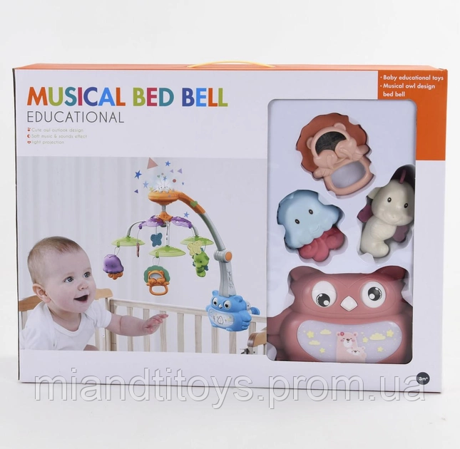 Дитячий музичний мобіль карусель на ліжечко з проектором Musical bed bell 5073
