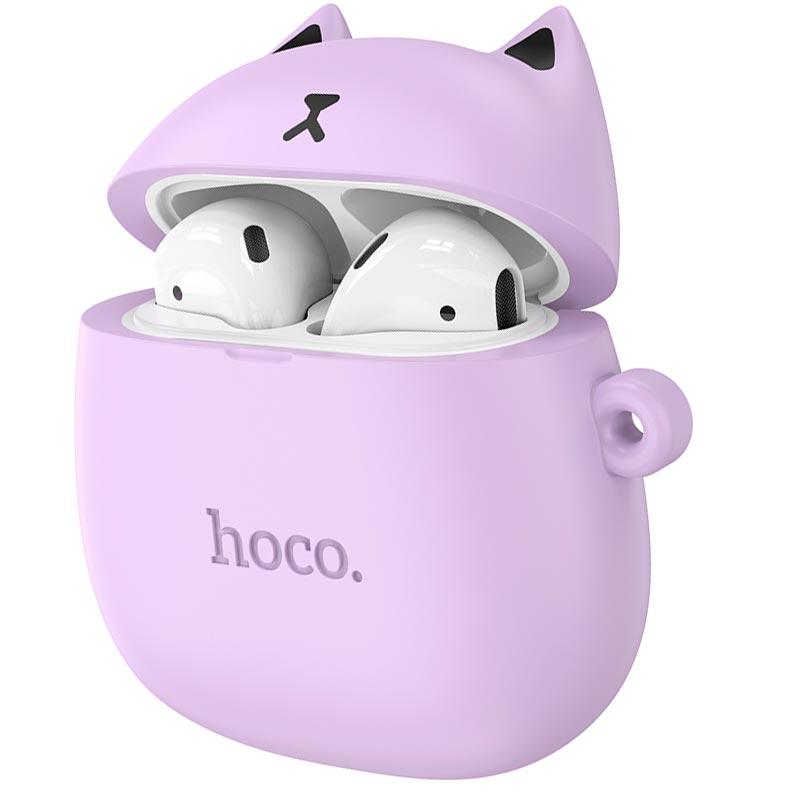 Навушники бездротові дитячі HOCO CAT True wireless stereo headset (BT5.3, 30/300mAh, 4h). Lilac