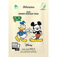 Тканевая маска для лица успокаивающая с хауттюйнией JM Solution Disney Collection Selfie Barrier Heartleaf