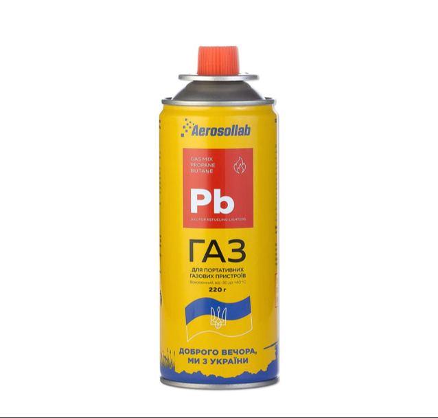 Газ для пальника / кемпінгу Aerosollab Pb GAS MIX Пропан бутан / 220г / -30 до +40, фото 1