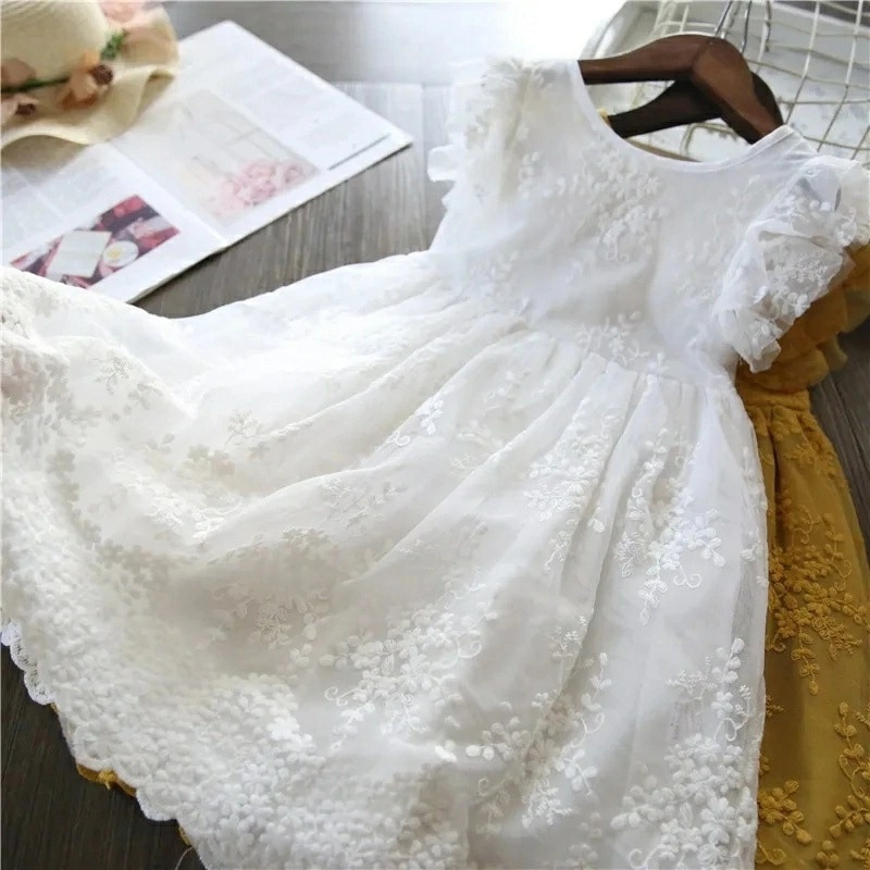 Плаття  нарядне біле для дівчинки 3 - 6  років, 100,110,120,130