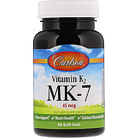 Витамин K2 MK-7 Vitamin K2 MK-7 Carlson Labs 45 мкг 90 гелевых капсул