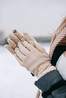 Сенсорные женские перчатки теплые приятные на ощупь
