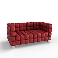 Двухместный диван KULIK SYSTEM NEXUS Экокожа 2 Красный (hub_HOet25880)