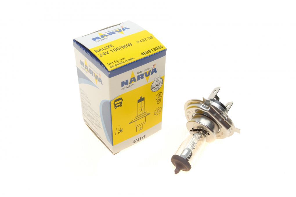 Автолампа H4 24V 100/90W P43t Rallye NARVA 489913000 UA62, фото 1