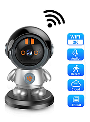 Поворотна бездротова Wi-Fi відеоняня 2K (50)