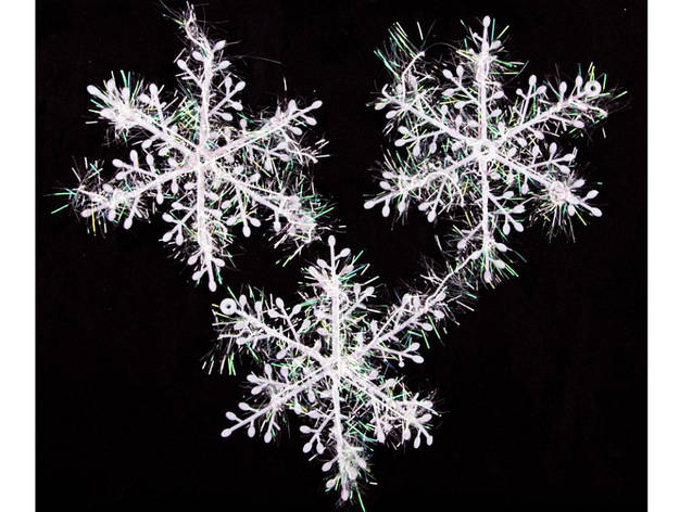 Сніжинка пластикова новорічна (н-р 3 шт) NoFX-1 11 см 10уп/100бл, фото 2